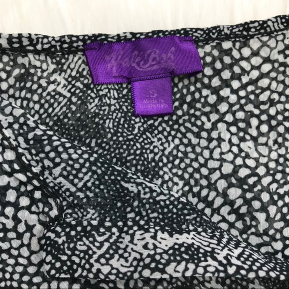 Hale Bob Short Sleeve Semi Sheer Animal Print Top - Picture 5 of 6